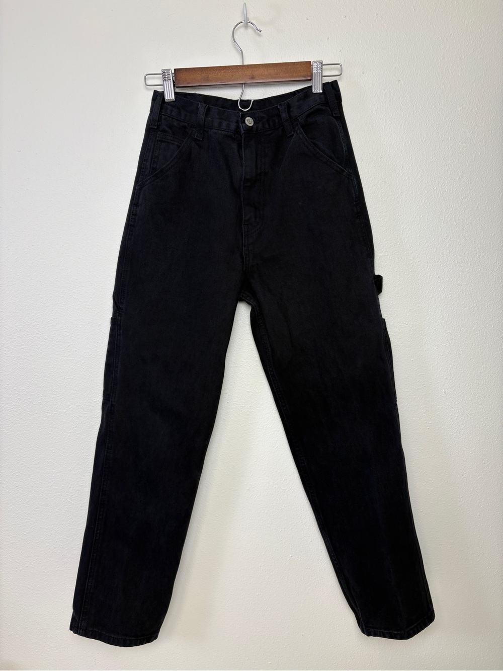 Brandy Melville Black Wide-Leg Cargo Baggy Utility Jeans